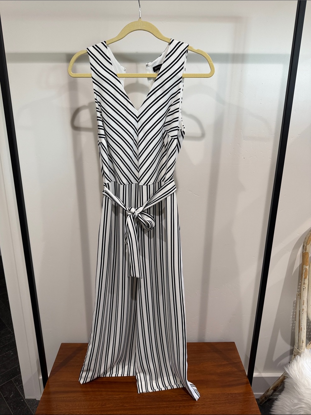 Banana Republic White and Black wide leg jumpsuit